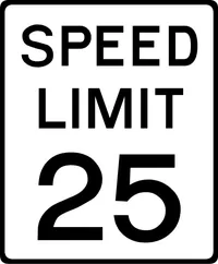 25 MPH Speed Limit Sign Decal / Sticker a