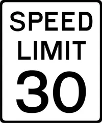 30 MPH Speed Limit Sign Decal / Sticker a