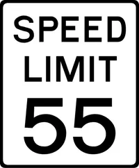 55 MPH Speed Limit Sign Decal / Sticker a