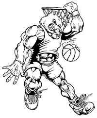 Basketball Bear Mascot Decal / Sticker