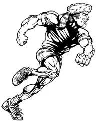 Track and Field Frontiersman Mascot Decal / Sticker 1