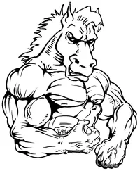 Football Horse Mascot Decal / Sticker 4