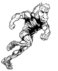 Track and Field Horse Mascot Decal / Sticker 2