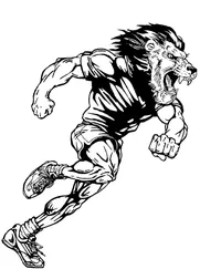 Track and Field Lions Mascot Decal / Sticker 2