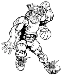 Basketball Vikings Mascot Decal / Sticker 2