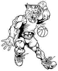 Basketball Wildcats Mascot Decal / Sticker 2