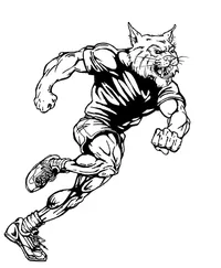 Track and Field Wildcats Mascot Decal / Sticker 2