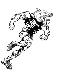 Track and Field Wolves Mascot Decal / Sticker 2