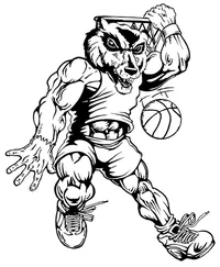 Basketball Wolverines / Badgers Mascot Decal / Sticker 3