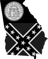 Georgia Outline State Flag Decal / Sticker 07