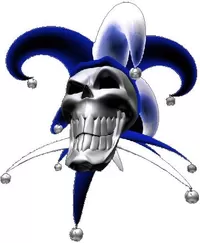 Blue Jester Skull Decal / Sticker