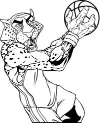 Cheetahs Basketball Mascot Decal / Sticker