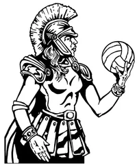 Trojans Volleyball Mascot Decal / Sticker