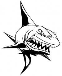 CUSTOM SHARKS MASCOT DECALS AND SHARKS MASCOT STICKERS
