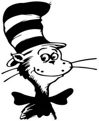 Black and White Cat In The Hat Decal / Sticker 04