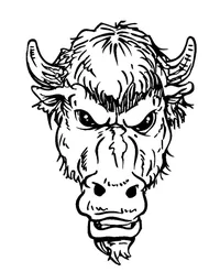 Buffalo Head Mascot Decal / Sticker hd3