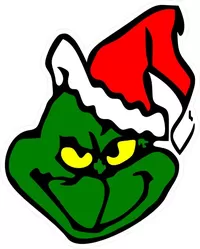 Grinch Face Decal / Sticker 01