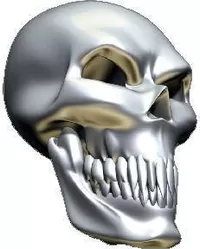 3D Chrome Skull 02 Decal / Sticker
