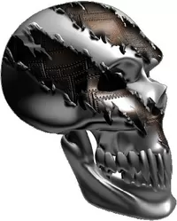 Ripped Metal Skull 01 Decal / Sticker