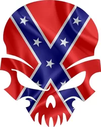 Confederate Flag Skull Decal / Sticker 47
