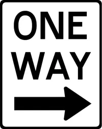 One Way Decal / Sticker 01