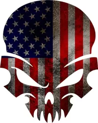 American Flag Skull Decal / Sticker 38