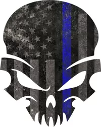 Blue Lives Matter American Flag Punisher Decal / Sticker 44