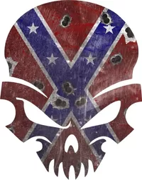 Confederate Flag Skull Decal / Sticker 45