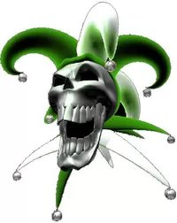 Green Jester Skull Decal / Sticker