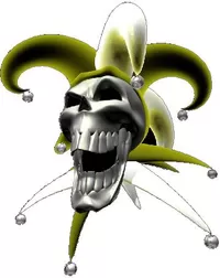 Yellow Jester Skull Decal / Sticker