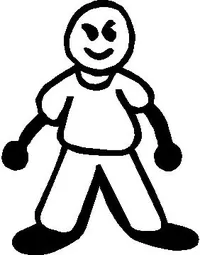 Bald Guy Stick Figure Decal / Sticker 02