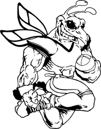 Football Hornet, Yellow Jacket, Bee Mascot Decal / Sticker 07B