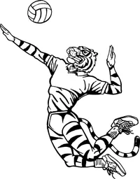 Tigers Volleyball Mascot Decal / Sticker