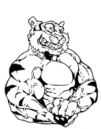 Tigers Weightlifting Mascot Decal / Sticker