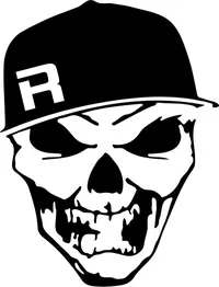 Hostile Skull Decal / Sticker Design 02