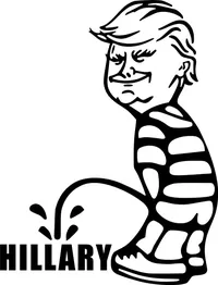 Z1 Donald Trump Peeing On Hillary Decal / Sticker 04