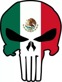 Mexian Flag Punisher Decal / Sticker 133