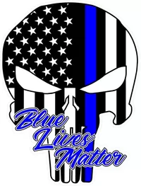Blue Lives Matter American Flag Punisher Decal / Sticker 135