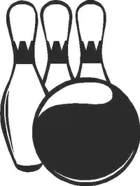 Bowling Pins and Ball Decal / Sticker