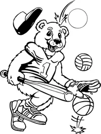 Sports Bear Mascot Decal / Sticker