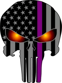 Thin Purple Line American Flag Punisher Decal / Sticker 173