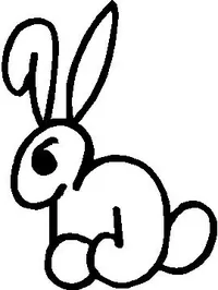 Bunny Rabbit 04 Stick Figure Decal / Sticker