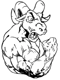 Weightlifting Rams Mascot Decal / Sticker 1