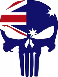 Australian Flag Punisher Decal / Sticker 01