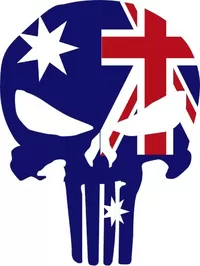 Australian Flag Punisher Decal / Sticker 02