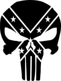 Rebel Confederate Flag Punisher Decal / Sticker 38