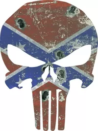 Vintage Confederate Flag Punisher Decal / Sticker 47
