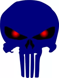 Dark Blue Red Eyed Punisher Decal / Sticker 63