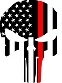 Thin Red Line American Flag Punisher Decal / Sticker 75