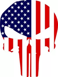 American Flag Punisher Decal / Sticker 128